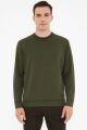 Bisiklet Yaka Çizgi Detaylı Uzun Kollu Erkek Triko Sweatshirt 5133 HAKİ HAKİ - S