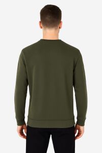 Bisiklet Yaka Çizgi Detaylı Uzun Kollu Erkek Triko Sweatshirt 5133 HAKİ HAKİ - S