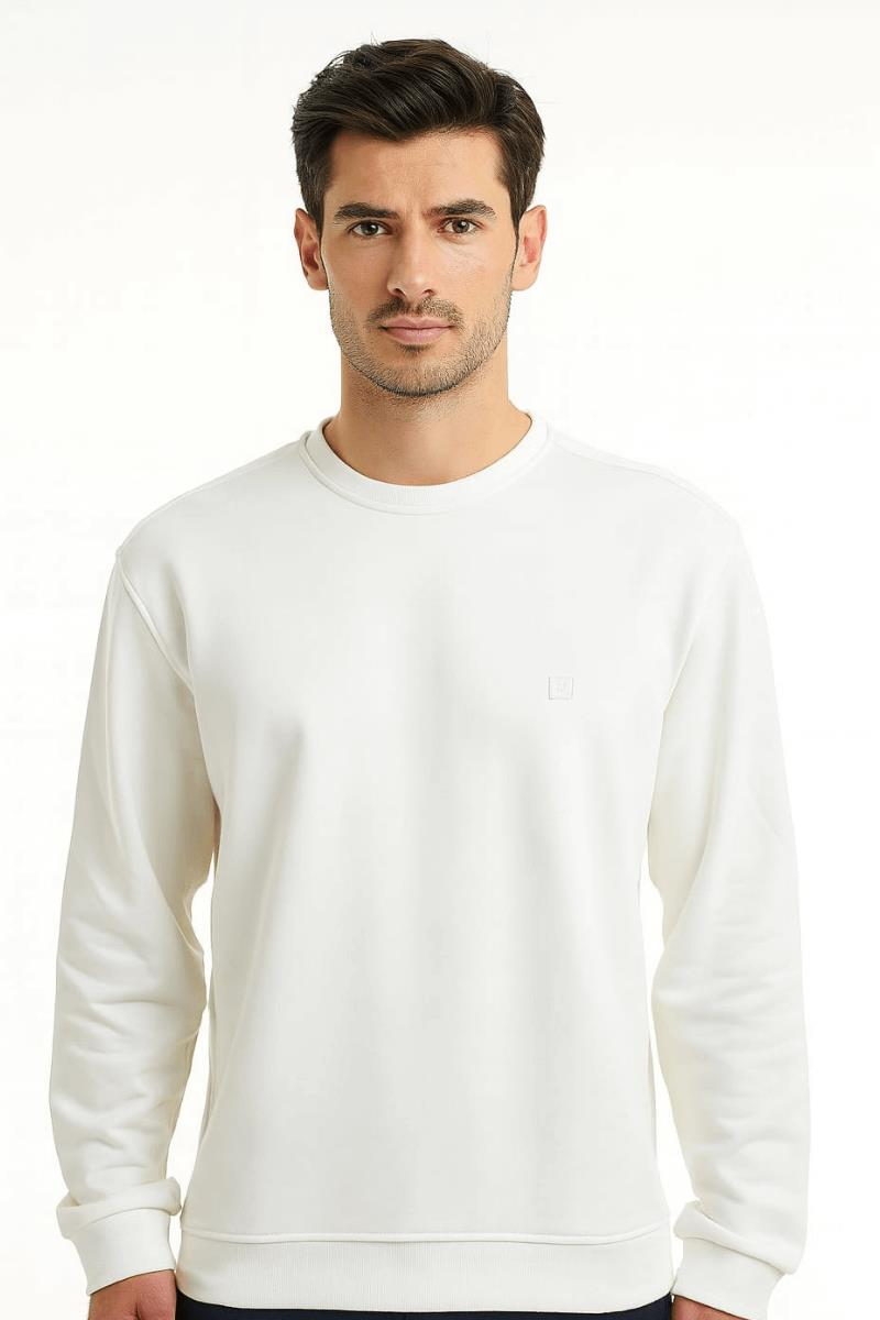 Uzun Kollu Hafif Kumaşlı Bisiklet Yaka Sweatshirt 757