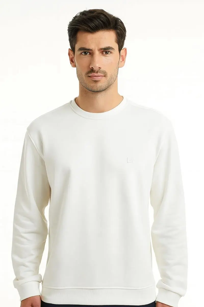 Uzun Kollu Hafif Kumaşlı Bisiklet Yaka Sweatshirt 757