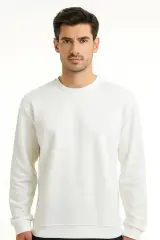 Uzun Kollu Hafif Kumaşlı Bisiklet Yaka Sweatshirt 757