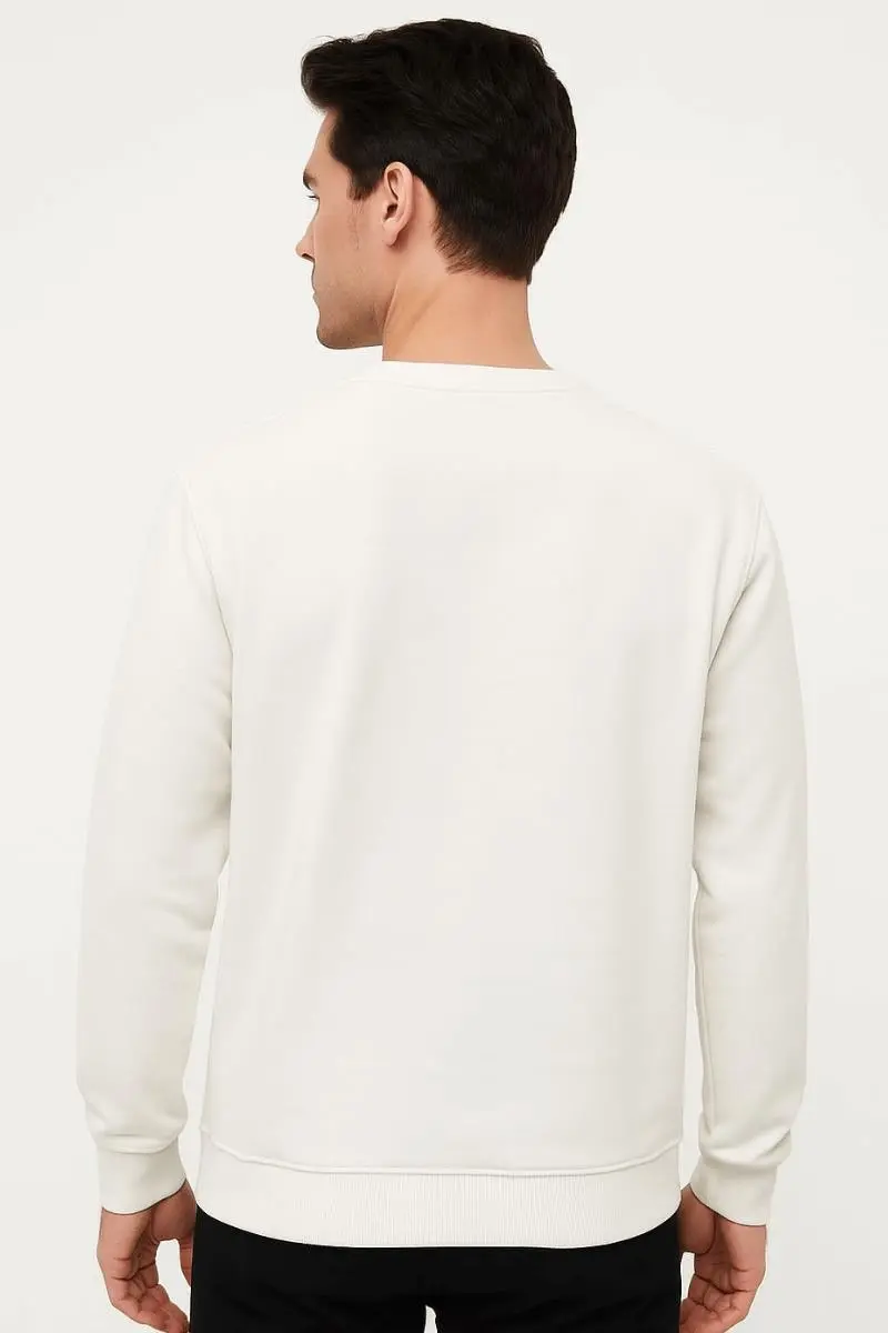 Uzun Kollu Hafif Kumaşlı Bisiklet Yaka Sweatshirt 757