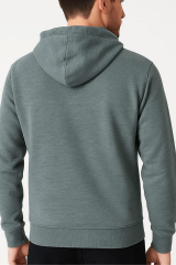 Uzun Kollu Pamuk Karışımlı Yandan Cepli Sıcak Tutan Regulear Kalıp  Şapkalı Fermuarlı Erkek Sweatshirt 5461