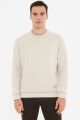 Bisiklet Yaka Çizgi Detaylı Uzun Kollu Erkek Triko Sweatshirt 5133 TAŞ TAŞ - S