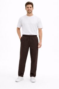 Yandan Cepli İp Detaylı Erkek Jogger Pantolon 1138 KAHVERENGİ KAHVERENGİ - XXL