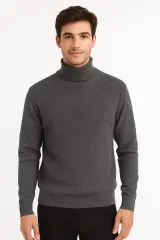 Uzun Kollu Tam Balıkçı Yakalı Sıcak Ve Rahat Erkek Boğazlı Triko Kazak 93099