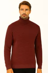 Uzun Kollu Tam Balıkçı Yakalı Sıcak Ve Rahat Erkek Boğazlı Triko Kazak 93099