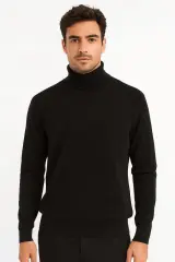 Uzun Kollu Tam Balıkçı Yakalı Sıcak Ve Rahat Erkek Boğazlı Triko Kazak 93099