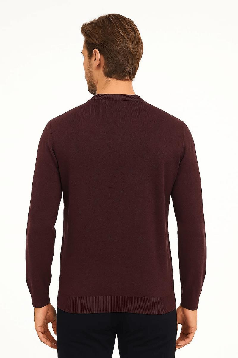 Pamuk Karışımlı Uzun Kollu Bisikley Yakalı Triko Kazak 5111