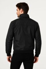 Uzun Kollu Yandan Cepli Fermuarlı Erkek Pars Mont 94055 SİYAH