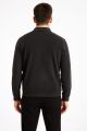 Cepli Ve Fermuarlı Gömlek Yakalı  Polyester Kumaş Erkek Hırka 735 SİYAH SİYAH - S