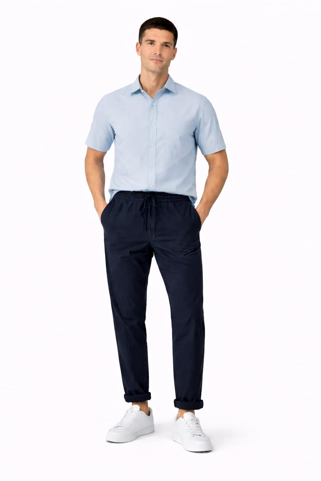 Yandan Cepli İp Detaylı Erkek Jogger Pantolon 1138 LACİVERT LACİVERT - M