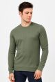 Bisiklet Yaka Uzun Kollu Çizgi Detaylı Pamuklu Regular Kesim Erkek Sweatshirt 736 HAKİ HAKİ - XXL