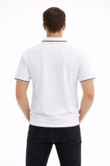 Erkek Polo Yaka Penye T-Shirt  Yazlık Konforlu Şık Tasarım 95301 BEYAZ