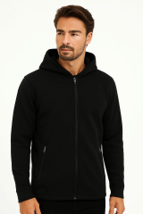 Sweat Fermuarlı Kapşonlu Kendi Çizgili 95093