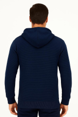 Sweat Fermuarlı Kapşonlu Kendi Çizgili 95093