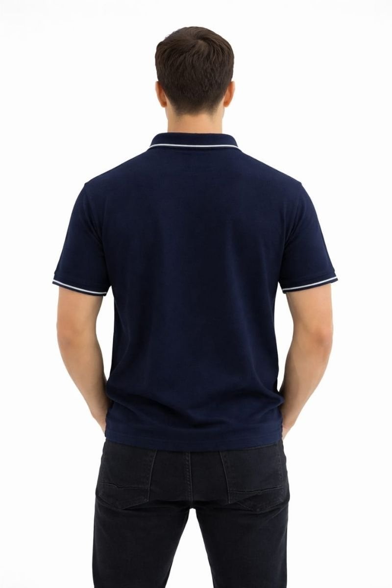 Erkek Polo Yaka Penye T-Shirt  Yazlık Konforlu Şık Tasarım 95301 SİYAH