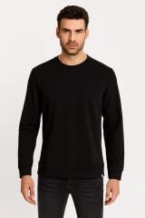 Hafif Kumaşlı Esnek Uzun Kollu Bisiklet Yakalı  95276 SİYAH