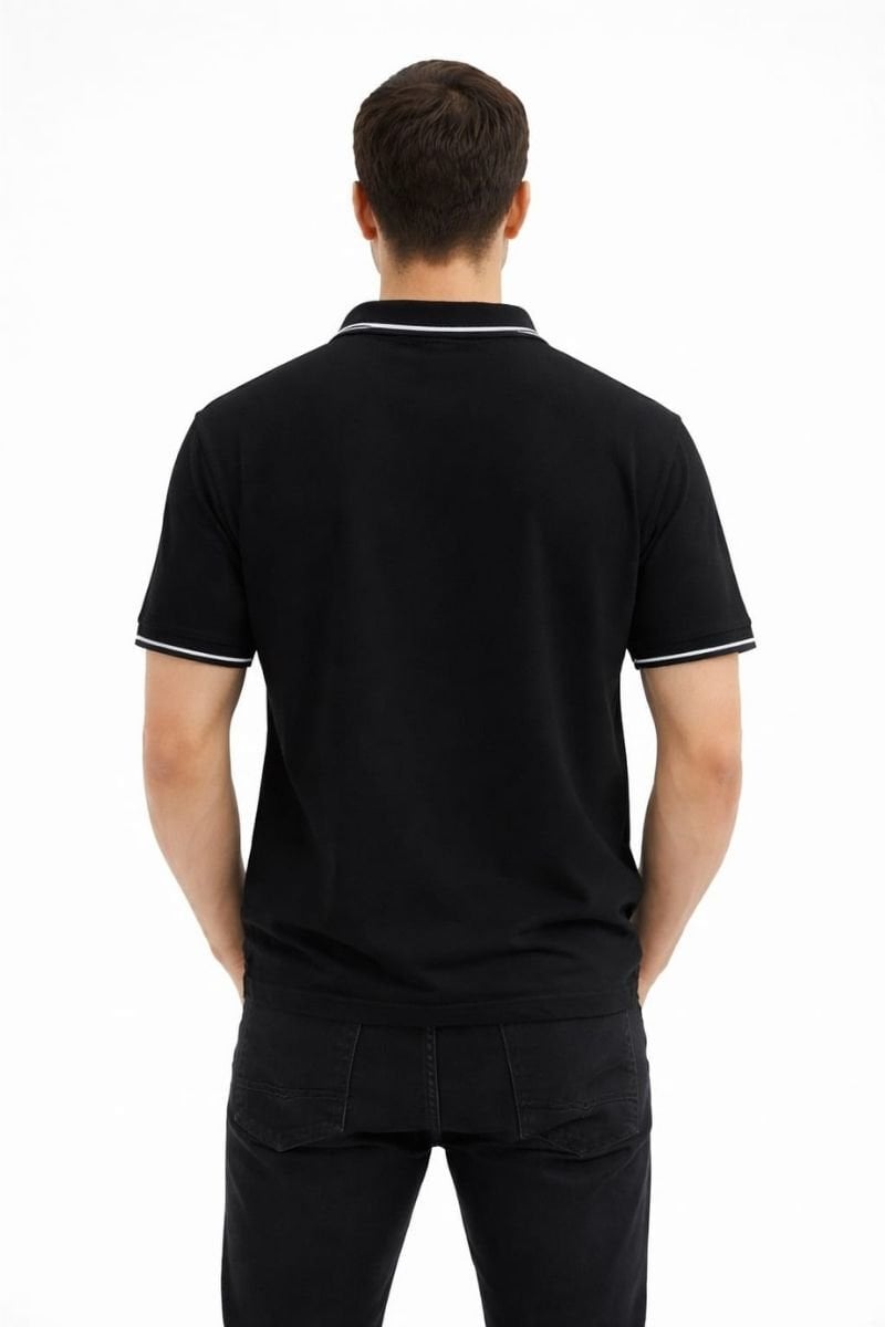 Erkek Polo Yaka Penye T-Shirt  Yazlık Konforlu Şık Tasarım 95301 LACİVERT