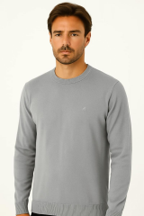 Bisiklet Yaka Pamuk Uzun Kollu  Erkek Triko Kazak 3912