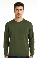 Bisiklet Yaka Pamuk Uzun Kollu  Erkek Triko Kazak 3912