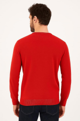 Bisiklet Yaka Pamuk Uzun Kollu  Erkek Triko Kazak 3912