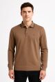 Polo Yaka Yakası Düğmeli Erkek Sweatshirt 758 VİZON