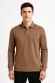 Polo Yaka Yakası Düğmeli Erkek Sweatshirt 758 VİZON VİZON - L