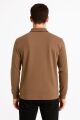 Polo Yaka Yakası Düğmeli Erkek Sweatshirt 758 VİZON VİZON - L