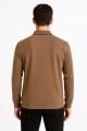 Polo Yaka Yakası Düğmeli Erkek Sweatshirt 758 VİZON VİZON - L