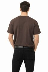 Bisiklet Yaka Erkek T-Shirt Oysho Kumaş İnce Rahat Yazlık Spor Günlük Tişört 95317 KAHVERENGİ