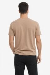 Bisiklet Yaka Göğüs Baskılı Cupra Erkek Tişört 21-10455 BEJ