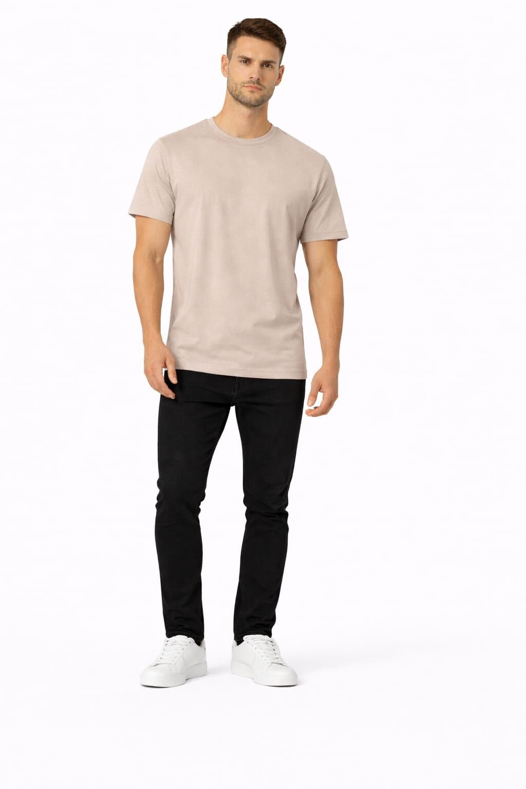 Erkek Basic Tişört Bisiklet Yaka Rahat Oversize   95123 GRİ GRİ - S