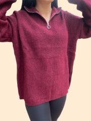 Fermuarlı Balıkçı Yaka Kazak 7032