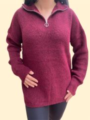 Fermuarlı Balıkçı Yaka Kazak 7032