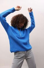 Fermuarlı Balıkçı Yaka Kazak 7032