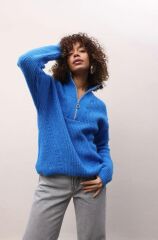 Fermuarlı Balıkçı Yaka Kazak 7032