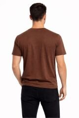 Bisiklet Yaka Göğüs Baskılı Cupra Erkek Tişört 21-10455 KAHVERENGİ