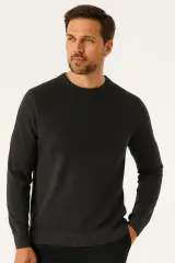 Uzun Kollu Bisiklet Yakalı Pamuklu Erkek Triko Kazak 93105