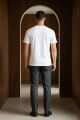 Erkek Tişört Bisiklet Yaka Basic Oversize 95123 BEYAZ BEYAZ - S