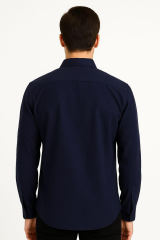 Uzun Kollu Klasik Yakalı Düğmeli Pamuklu Düz Erkek Gömlek