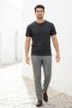 MEKA Erkek Unisex %100 Pamuk Basic  Regular Kesim Bisiklet Yaka Tişört ANTRASİT ANTRASİT - S