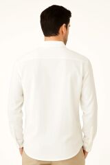 Uzun Kollu Düğmeli Klasik Yakalı Şık Ve Rahat Erkek Gömlek  96150 BEYAZ
