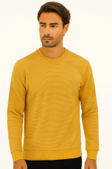 Bisiklet Yaka Pamuk Karışımından Üretilmiş Rahat Kesim Yumuşak Sweatshirt 95092