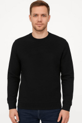 Bisiklet Yaka Pamuk Karışımından Üretilmiş Rahat Kesim Yumuşak Sweatshirt 95092