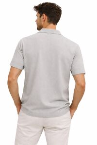 Polo Yaka Düğmesiz Yaka Erkek Tişört 95335 GRİ GRİ - XXL